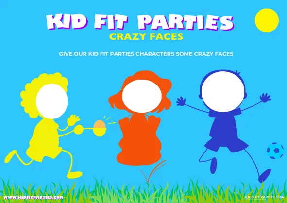 Kid Fit sports day Parties crazy faces drawing 7