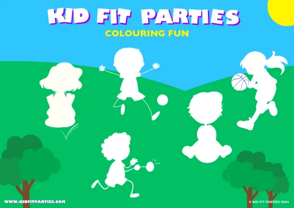 Kid Fit sports day Parties colouring fun 4
